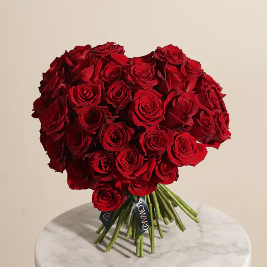 Classic Red Rose Heart Bouquet