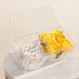 Floward Get Well Soon Floral Bento Cake and Sunshine Wishes Flowers