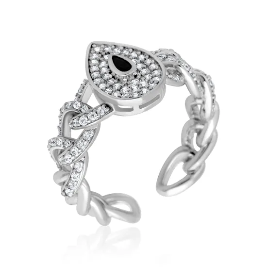 Luxury Silver Alvira Set - Black Stone