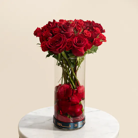 Opulent Red Roses Vase
