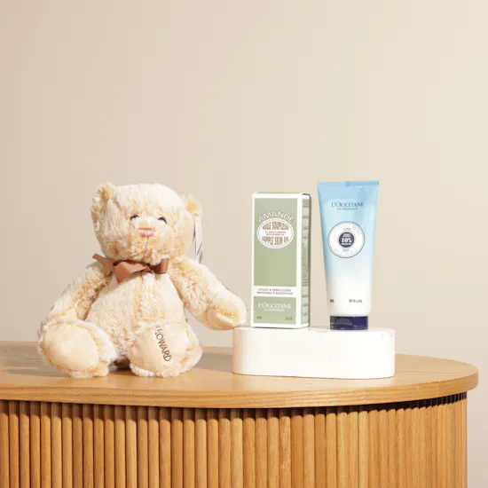 L'Occitane Shea Almond Duo Skincare Set | Floward Teddy Bear Toy