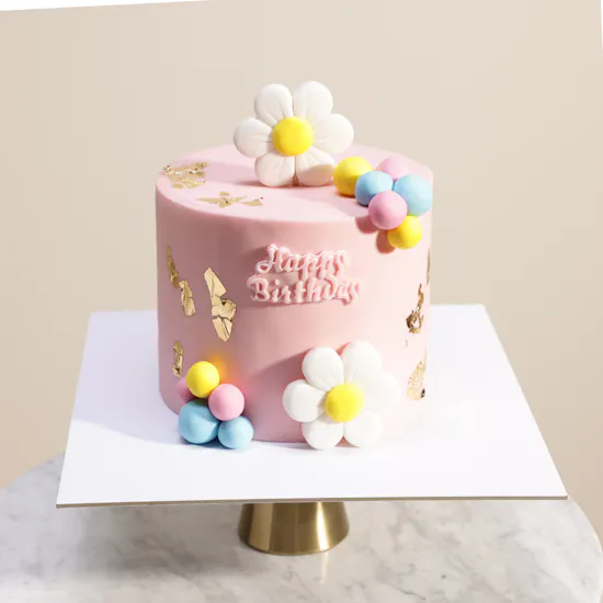 Floward Pink Happy Birthday Cake