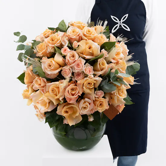 Enchanting Vase of Peach Flowers