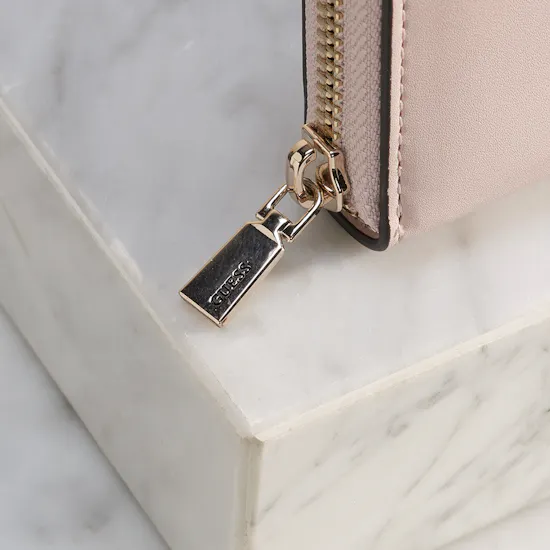 Guess Pink Jane Slg Zip Around Women's Wallet
