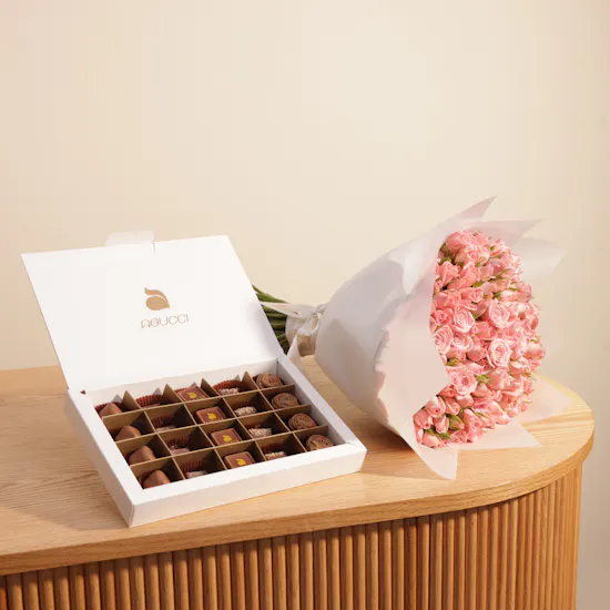 Abucci Chocolates Box | Flower Bouquet
