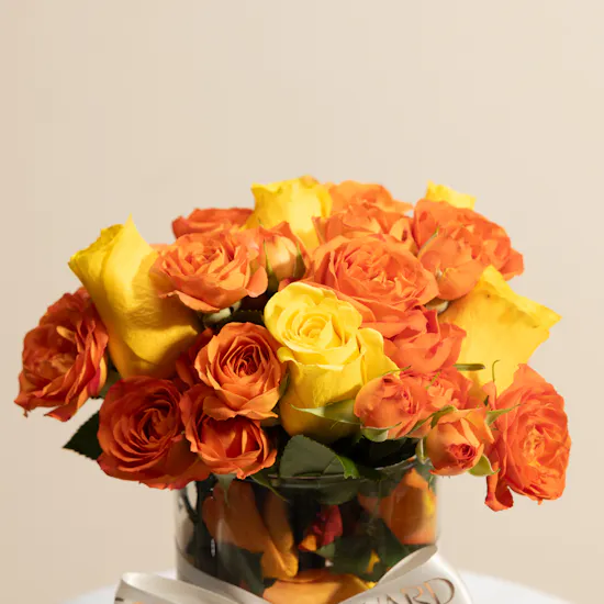 Orange and Yellow Rose Vase