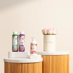 Bubblzz Bloom Hair Care Set | Pink Soft Roses Box