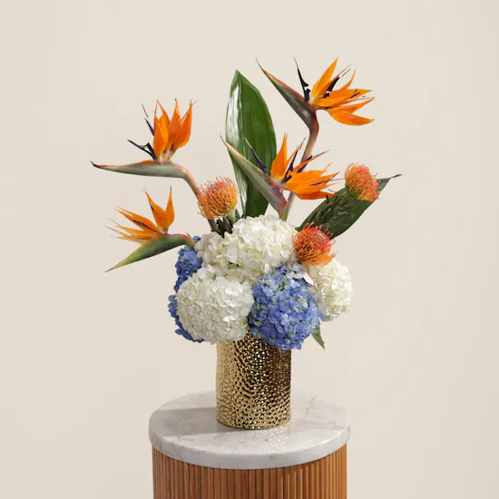Golden Oasis Flower Vase