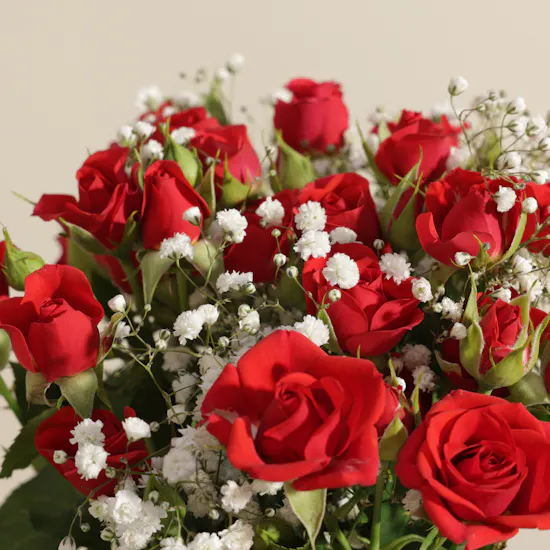 A Touch of Scarlet Baby Rose Vase