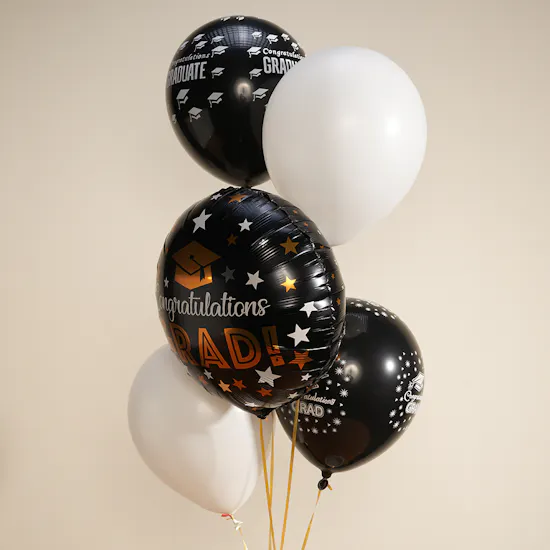 Flowad Black Graduation Balloon Set