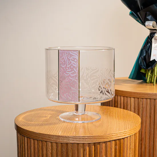 Dimlaj Nagham Footed Glass Bowl | Enchanting Flowers