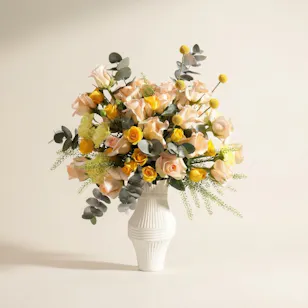 Golden Serenity Flowers Vase