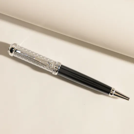 Roberto Cavalli Silver and Black Elegant Pen