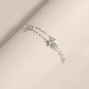 Hilia Double Layered Zircon and Silver Women's Bracelet