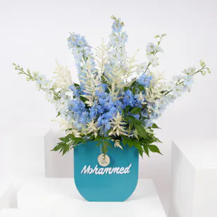 Blue Flowers | Personalized Vase