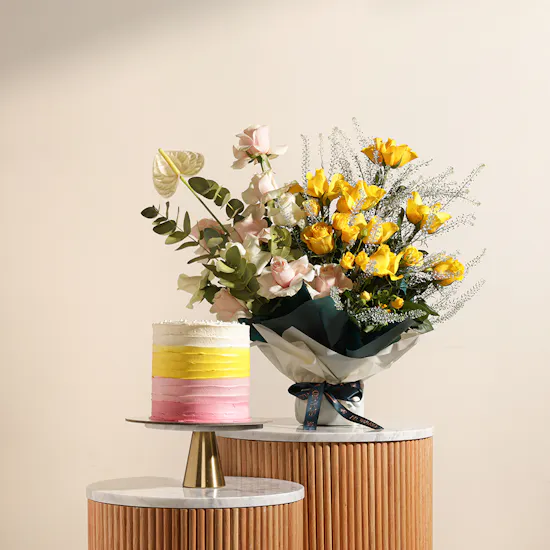 Floward Hazelnut & Chocolate Cake | Happy Birthday Flowers Bouquet