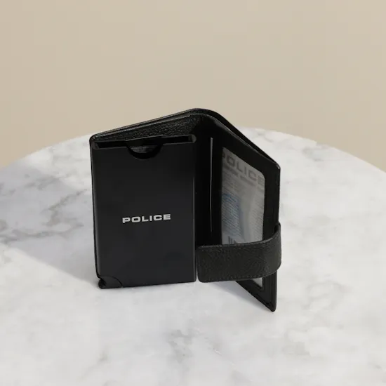 Police Black Automatic for Men Card Case