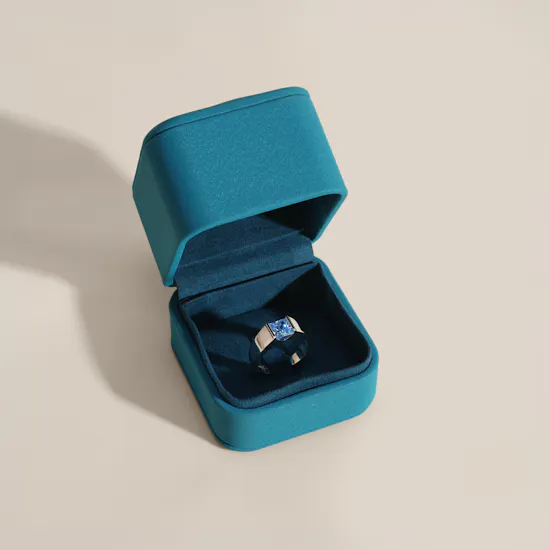 Floward Blue Monolith Silver Men's Ring | Size 9