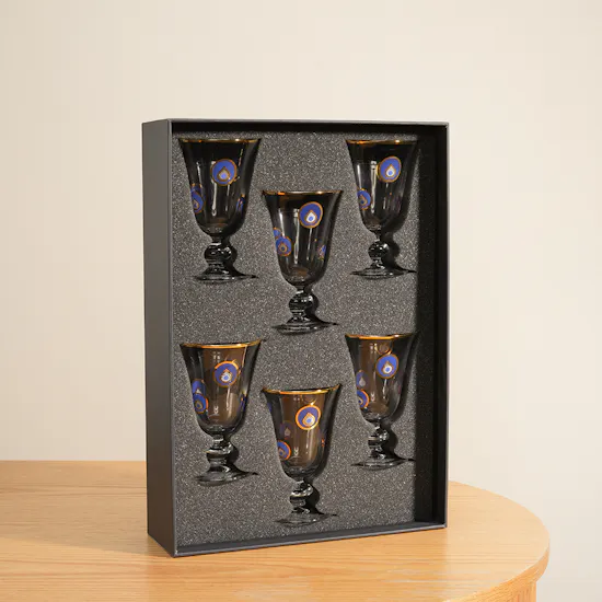 Dimlaj Gold Charm Glass Stemware Set