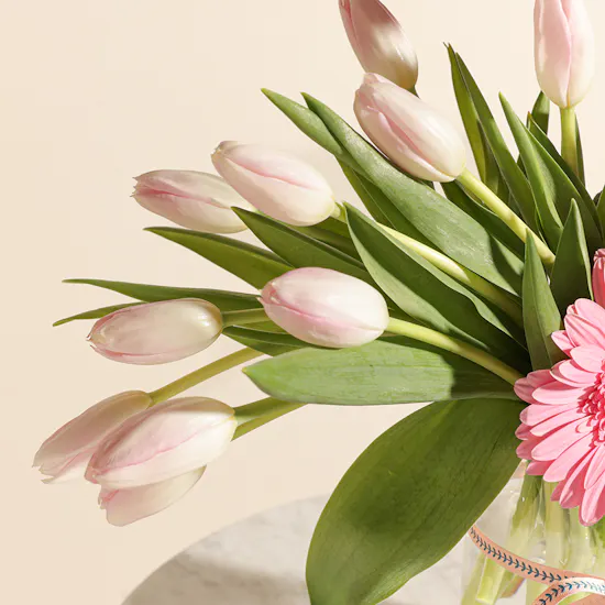 Festive Birthday Pink Blooms Vase