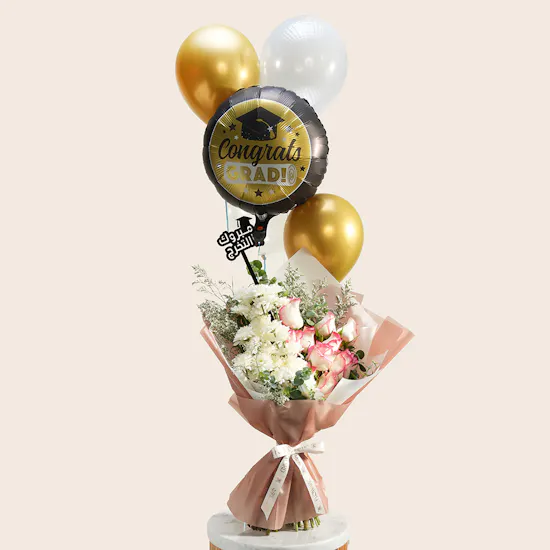 Telescop Derma Signature Skin Ritual Unisex Gift Voucher | Graduation Balloon and Flowers