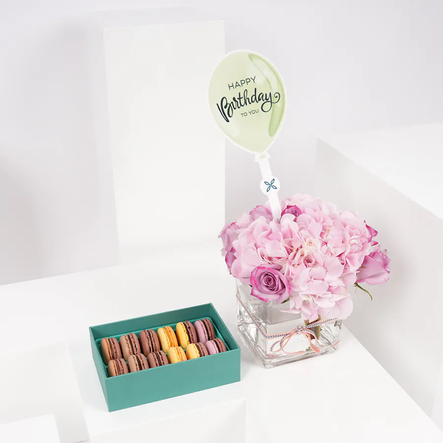 Ermine Macarons Small Box | Birthday Blooms 5