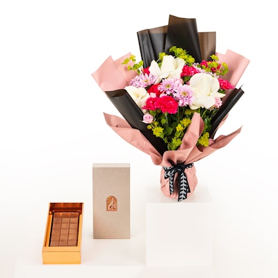 Fahda classic carame Small Box | Fuchsia Carnation