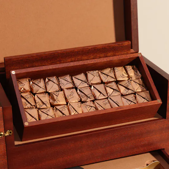 Levo Wooden Cube of Fragrance Serving Box