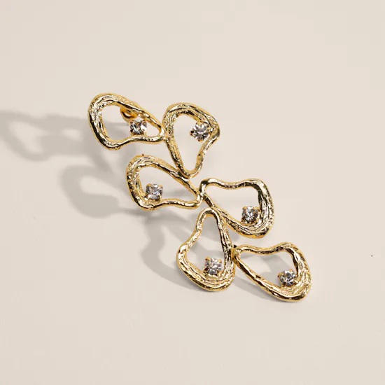 Lynyer Gold-plated Celestial Explosion Drop Earrings