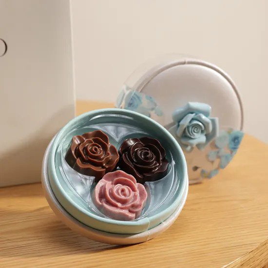 Caroline Svedbom Silver Heart Necklace | Bostani Chocolate and Uplifting Flower Bouquet