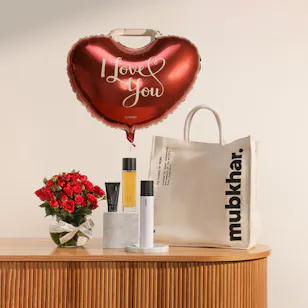 Mubkhar I Love You Fragrance and Care Gift Set | Flowers and Balloon Mubkhar I Love You Fragrance and Care Gift Set | Flowers and Balloon