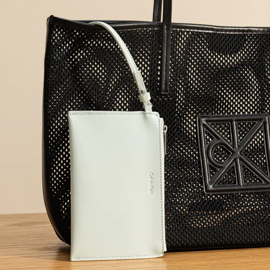 Calvin Klein Black Emblem Mesh Women's Tote Bag