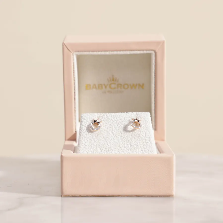 Baby Crown Gold Crown Earrings 1
