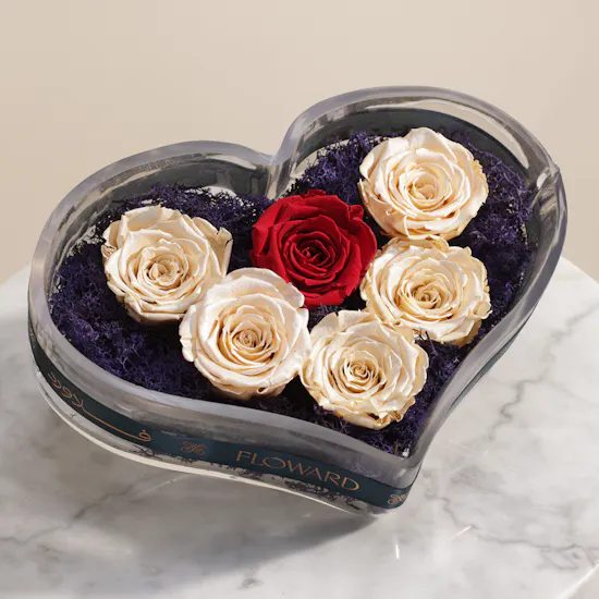 Preserved Royal Rose Heart Vase