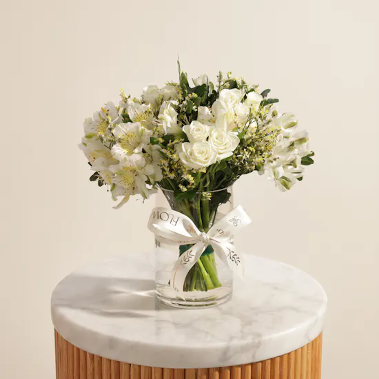 Ivory Elegance Flower Vase