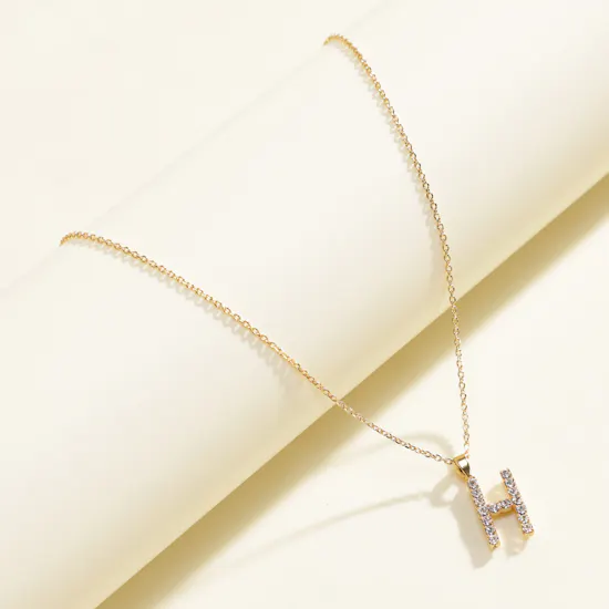Caroline Svedbom Mini H Letter Crystal Necklace