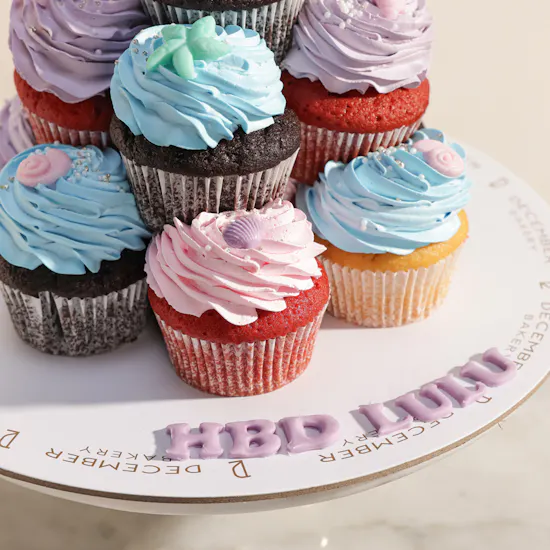 December Cake Personalized Mermaid Cupcake Tower
