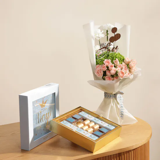 Bostani It's a Boy Chocolate Box | Flower Bouquet