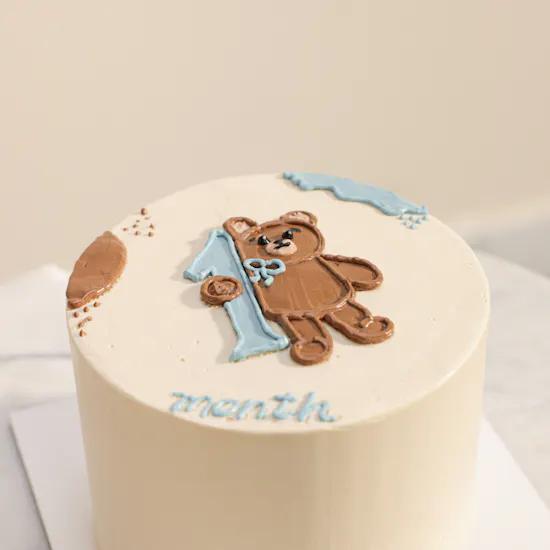 Floward Mini Bear Baby Monthly Milestone Cake