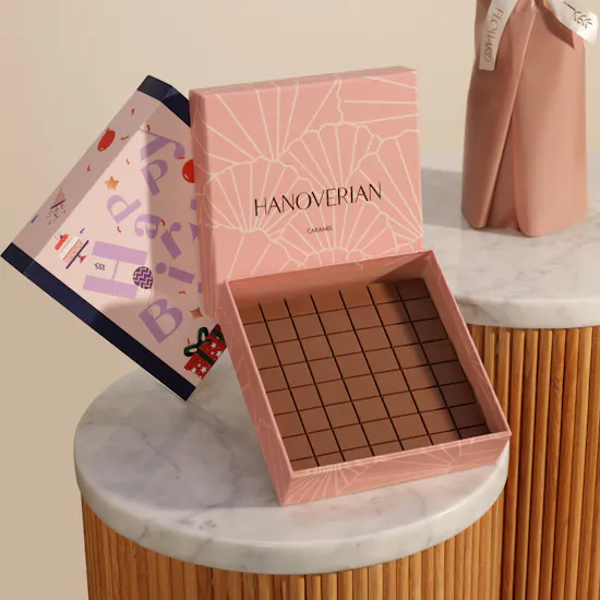 Hanoverian Happy Birthday Caramel Chocolate Box | Joyful Flowers Bouquet