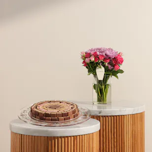 Soucolat Jaipur Trio Mix Round Tray | Sweet Wishes Flower Soucolat Jaipur Trio Mix Round Tray | Sweet Wishes Flower