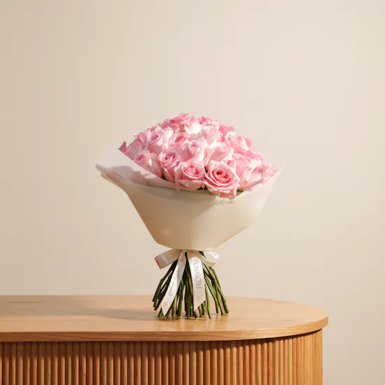 Picturesque Light Pink Roses Bouque | 50 Roses