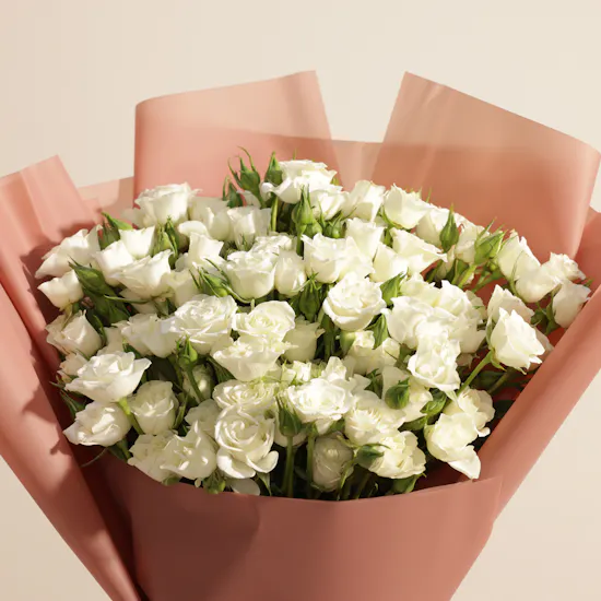 White Aura Roses Bouquet