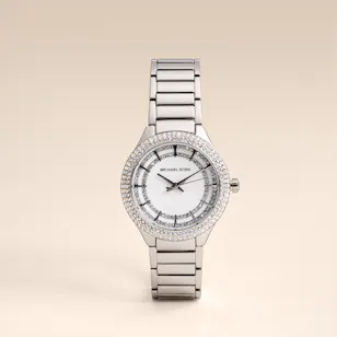 Michael Kors Mini Sylvia Pavé Silver-Tone Women's Watch
