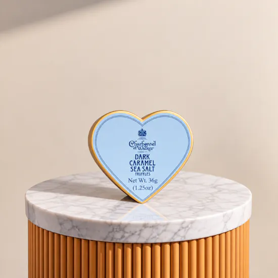 Charbonnel et Walker Dark Caramel Sea Salt Heart Truffle | Romantic Red Roses Box