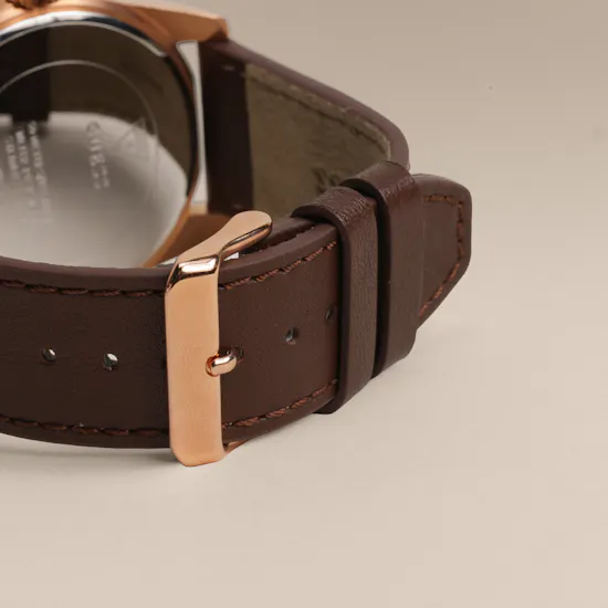 Guess Brown and Rose Gold Tone Multi-Function Men's Watch