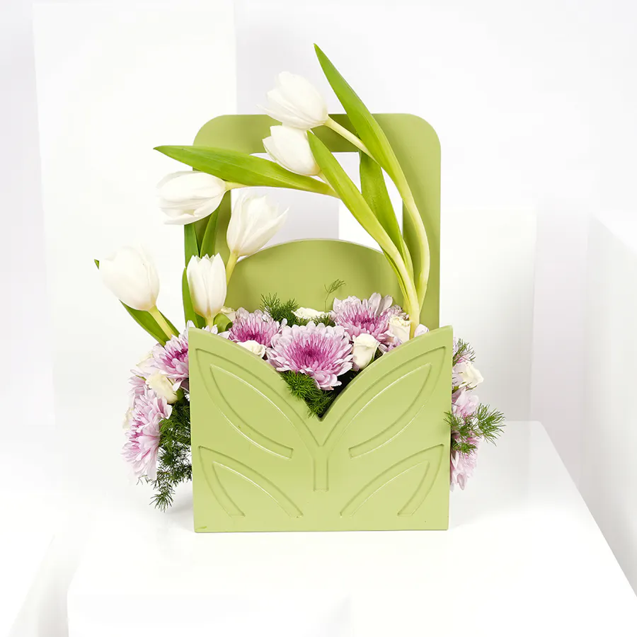 Blooming Beauty Wooden Basket  3