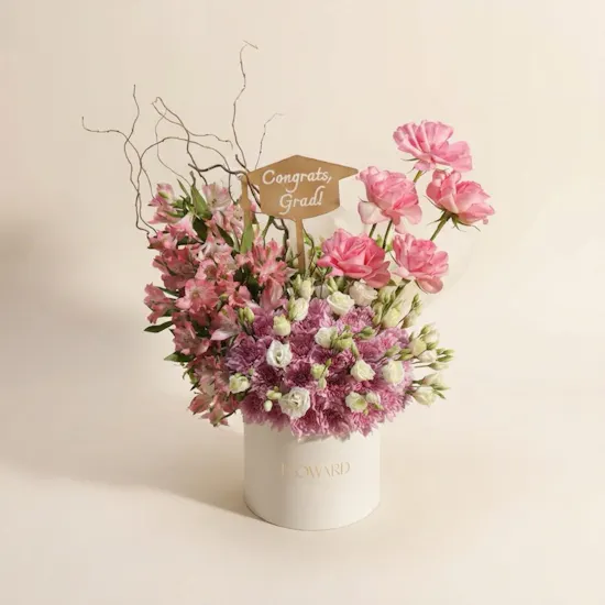 Pink Graduation Joy Flower Box