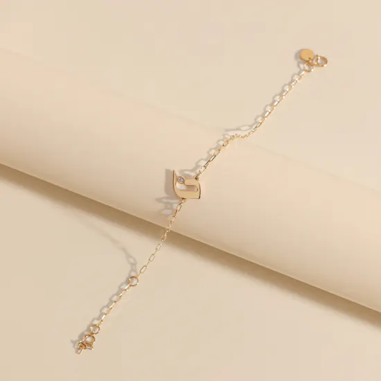 Midad Letter Noon Bracelet | 18 k gold