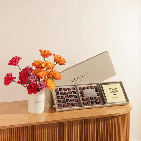 Nouga Gongrats Grad Bonbon Chocolate Box | Classy Flower Box